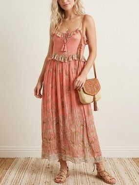 Spell & The Gypsy Womens Hendrix Strappy Maxi Dress in Dusty Pink